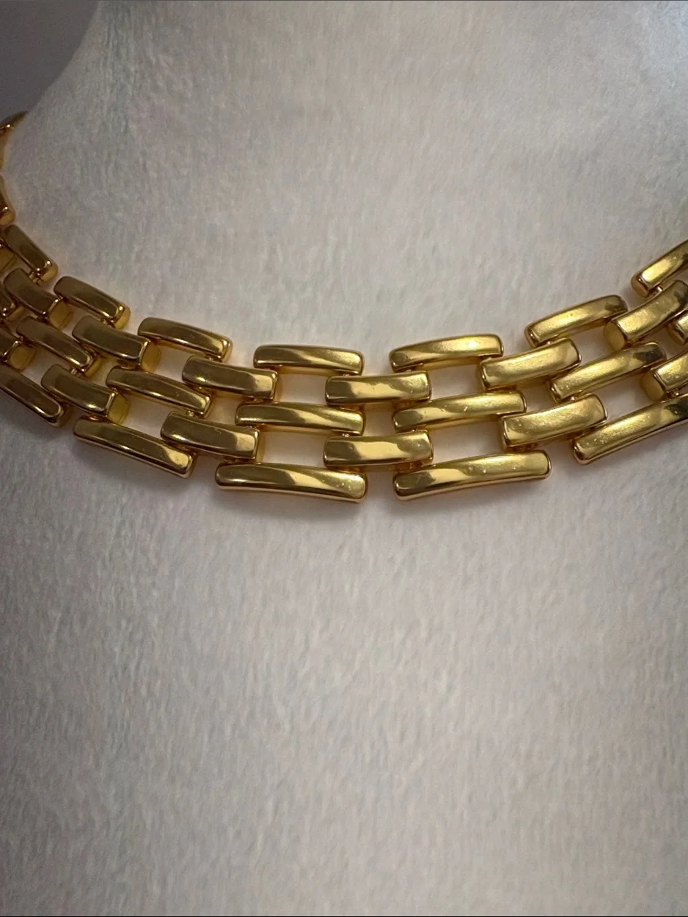 J. Crew Triple-Row Gold Link Choker Necklace